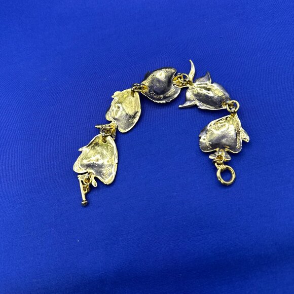 Rare Find!  Maurice Milleur Gold-Plated Pewter “Reef Fish” Bracelet - Picture 2 of 15